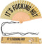 Gold Glitter Hand Fan | It's Fucking Hot