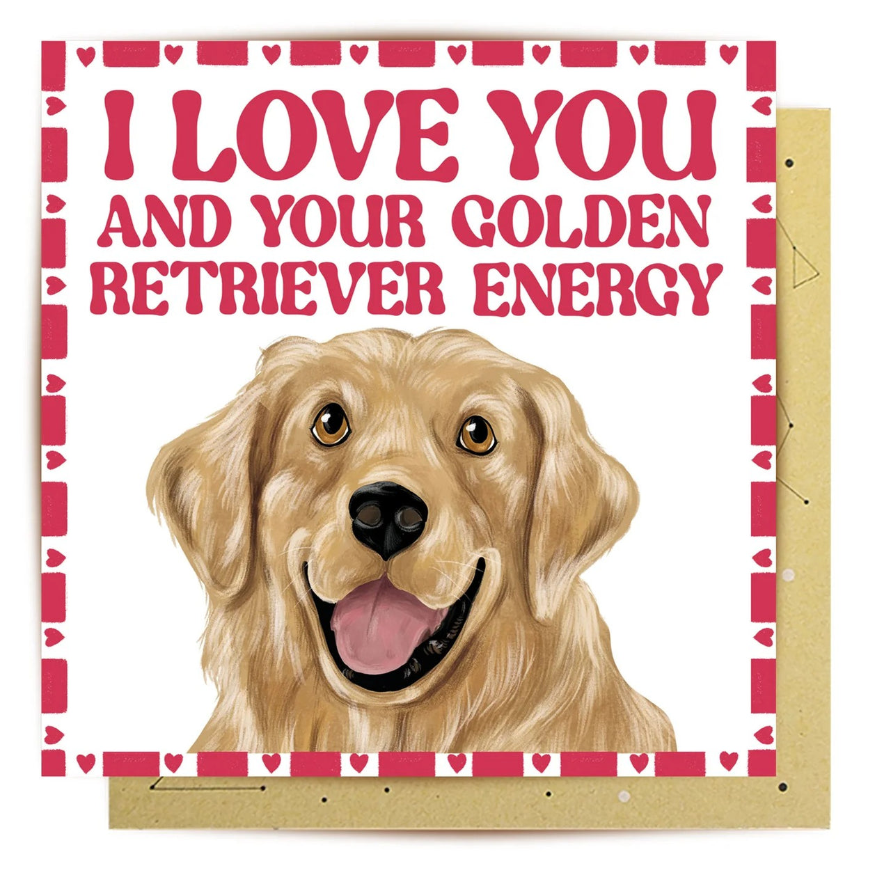 Greeting Card | Golden Retriever Energy by La La Land. Australian Art Prints, Gifts, Fashion and Homewares. Green Door Decor. www.greendoordecor.com.au