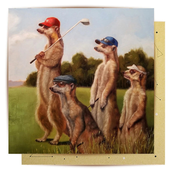 Greeting Card | Golfers Afternoon by La La Land. Australian Art Prints, Gifts, Fashion and Homewares. Green Door Decor. www.greendoordecor.com.au