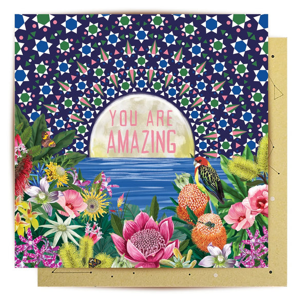 Greeting Card | Good Evening You Are Amazing by La La Land. Australian Art Prints, Gifts, Fashion and Homewares. Green Door Decor. www.greendoordecor.com.au