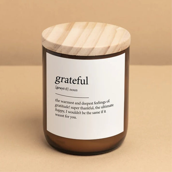 Grateful Candle | Dictionary Meaning by The Commonfolk Collective. Australian Art Prints and Homewares. Green Door Decor. www.greendoordecor.com.au