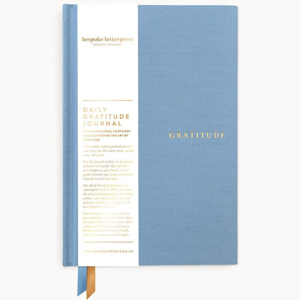 Gratitude Journal | Cove Blue by Bespoke Letterpress. Australian Art Prints, Gifts, Fashion and Homewares. Green Door Decor. www.greendoordecor.com.au