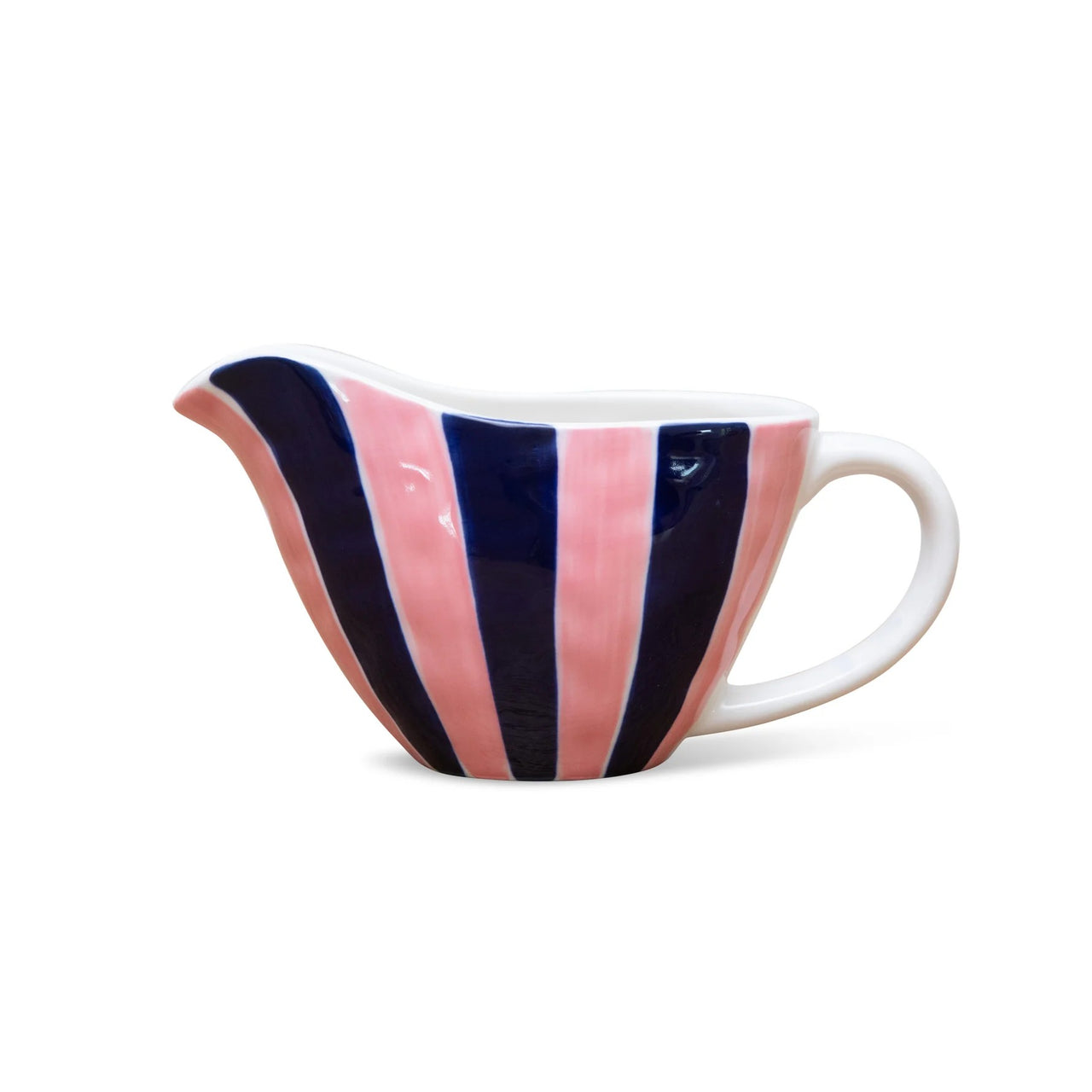 Ceramic Gravy Jug | Pink & Navy Stripe by Noss & Co. Australian Art Prints, Gifts, Fashion and Homewares. Green Door Decor. www.greendoordecor.com.au