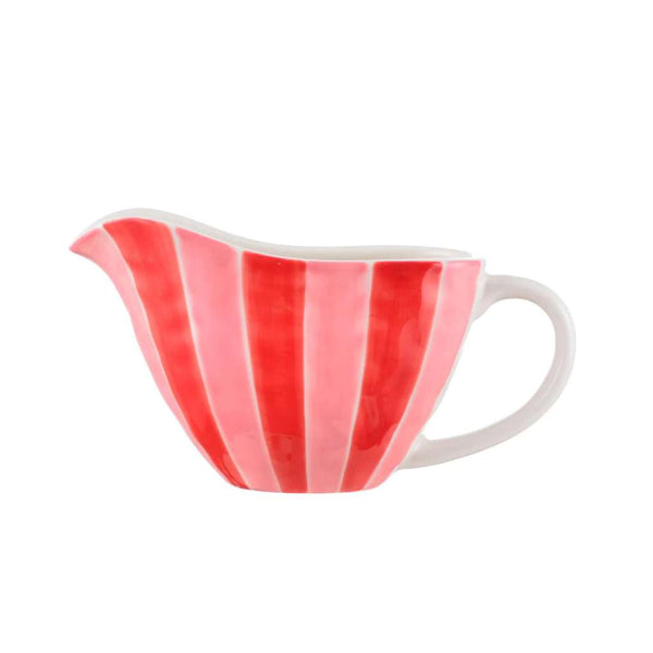 Ceramic Gravy Jug | Pink & Red Stripe by Noss & Co. Australian Art Prints and Homewares. Green Door Decor. www.greendoordecor.com.au