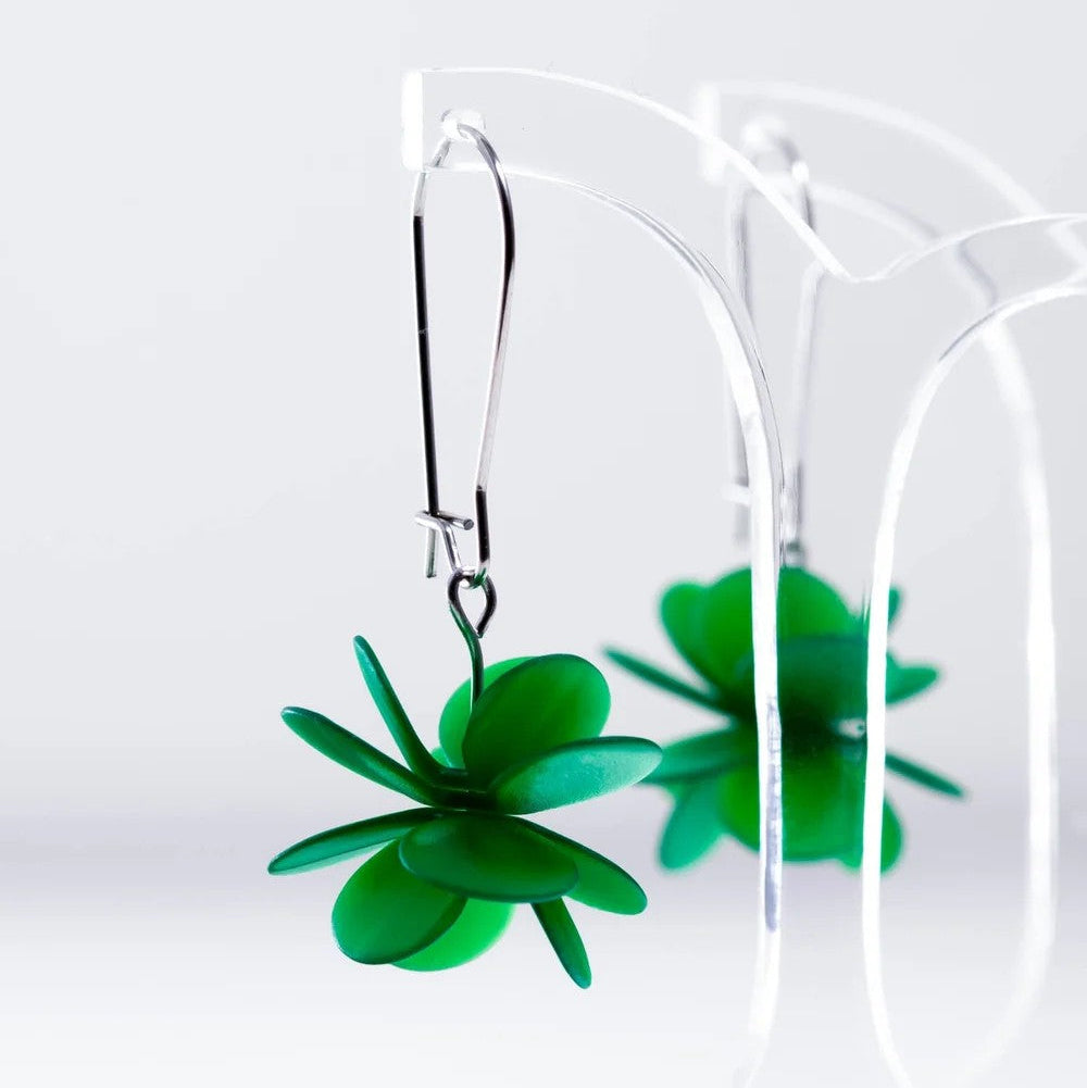 Botanical Green 'Blossom' Earrings by Claire Ishino. Australian Art Prints and Homewares. Green Door Decor. www.greendoordecor.com.au