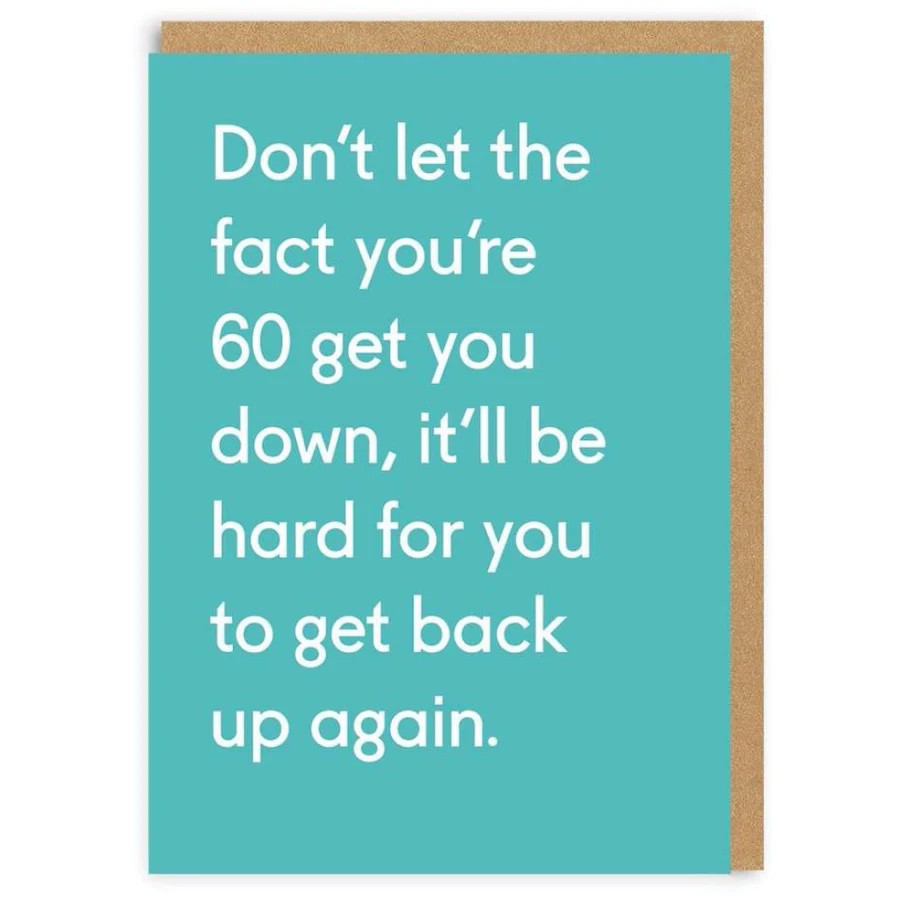 Greeting Card | 60 Hard To Get Back Up by Vevoke. Australian Art Prints and Homewares. Green Door Decor. www.greendoordecor.com.au