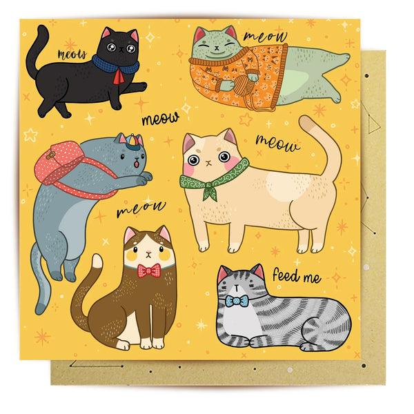 Greeting Card | Cat Nonsense by La La Land. Australian Art Prints and Homewares. Green Door Decor. www.greendoordecor.com.au