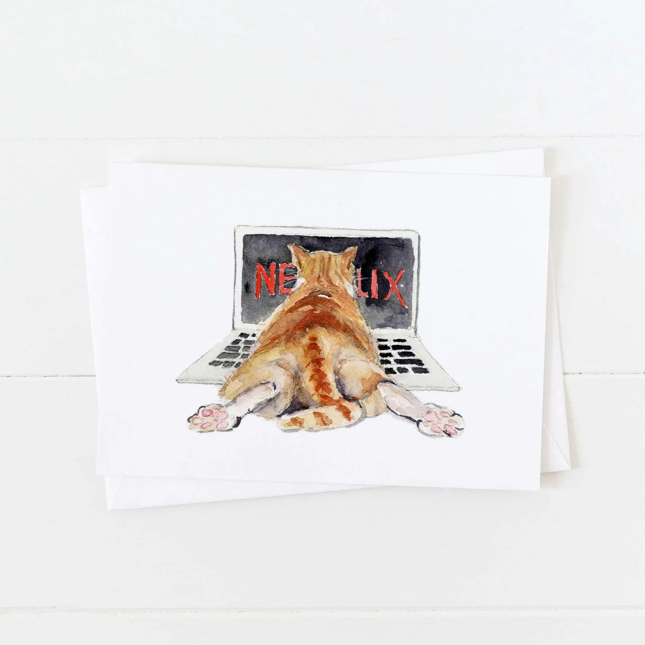 Greeting Card | Catflix by Choose Arts by Qing Zhang. Australian Art Prints and Homewares. Green Door Decor. www.greendoordecor.com.au