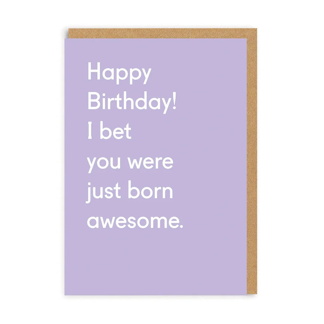 Greeting Card | Happy Birthday Born Awesome by Vevoke. Australian Art Prints and Homewares. Green Door Decor. www.greendoordecor.com.au