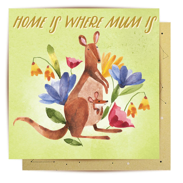 Greeting Card | Home Is Where Mum Is by La La Land. Australian Art Prints and Homewares. Green Door Decor. www.greendoordecor.com.au