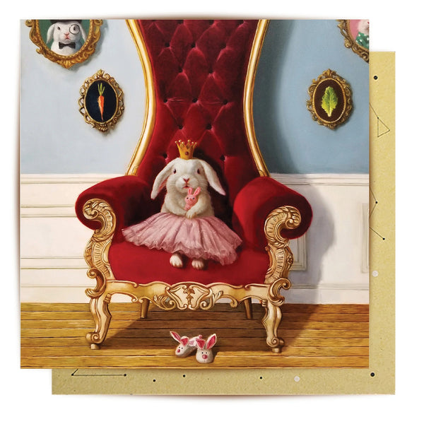 Greeting Card | Princess Rabbit by La La Land. Australian Art Prints and Homewares. Green Door Decor. www.greendoordecor.com.au