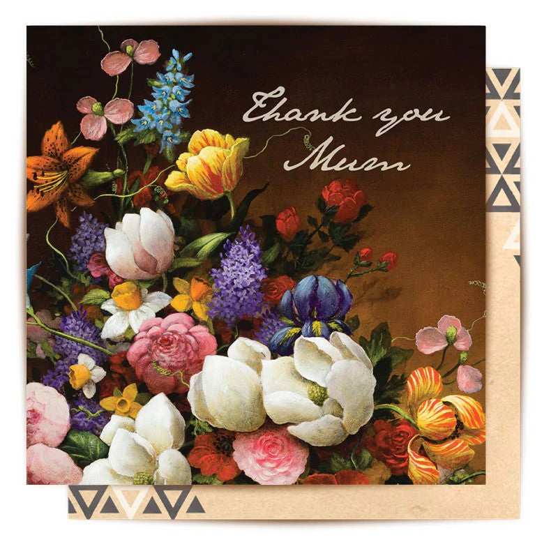 Greeting Card | Thank You Mum Florals by La La Land. Australian Art Prints and Homewares. Green Door Decor. www.greendoordecor.com.au