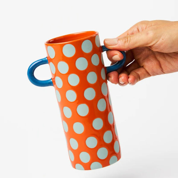 'Griffe' Blue Red Spot Bud Vase by Jones and Co. Australian Art Prints and Homewares. Green Door Decor. www.greendoordecor.com.au