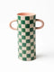 'Griffe' Green Check Bud Vase by Jones and Co. Australian Art Prints and Homewares. Green Door Decor. www.greendoordecor.com.au