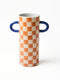 'Griffe' Tan Check Bud Vase by Jones and Co. Australian Art Prints and Homewares. Green Door Decor. www.greendoordecor.com.au
