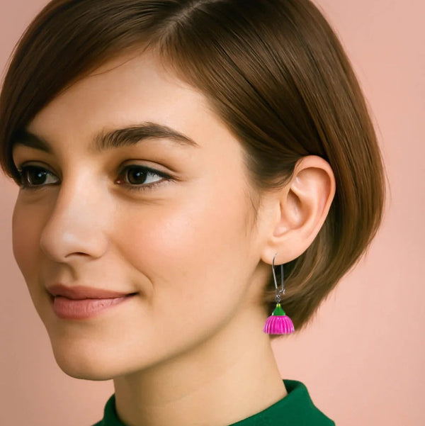 Australian Botanical Gum Blossom Earrings | Pink by Claire Ishino. Australian Art Prints and Homewares. Green Door Decor. www.greendoordecor.com.au