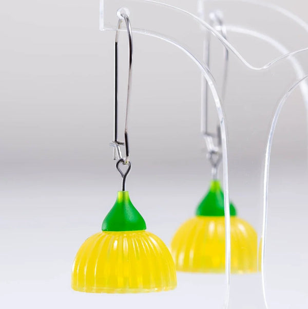 Australian Botanical Gum Blossom Earrings | Sunshine Yellow by Claire Ishino. Australian Art Prints and Homewares. Green Door Decor. www.greendoordecor.com.au