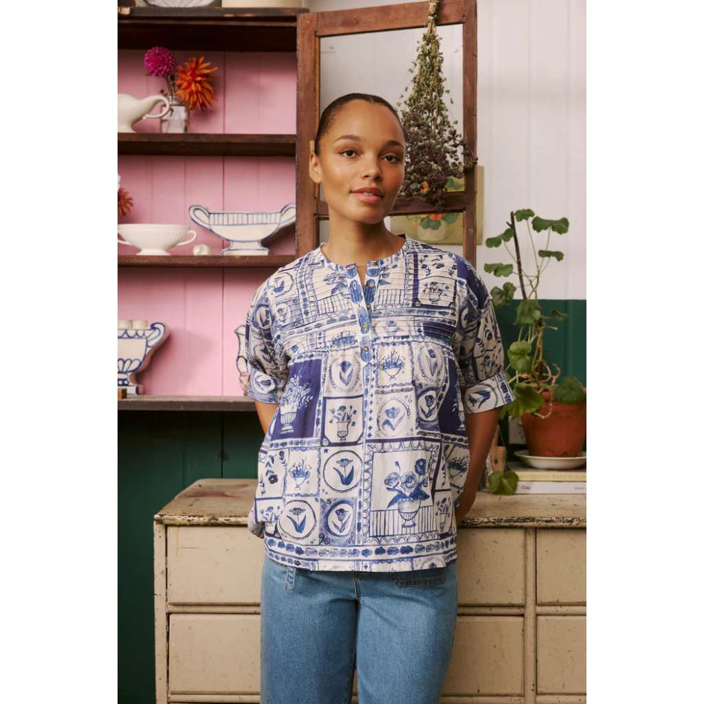 Gwen Blouse | Lyon Tile by Nancybird. Australian Art Prints and Homewares. Green Door Decor. www.greendoordecor.com.au