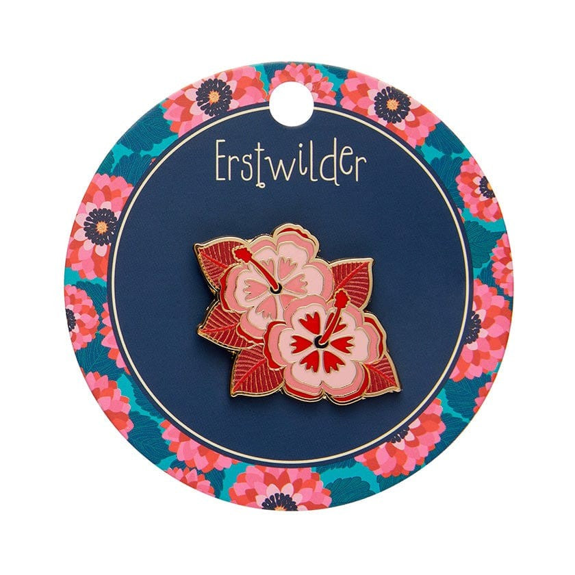 Halcyon Hibiscus Enamel Pin | Erstwilder x Jocelyn Proust by Erstwilder. Australian Art Prints and Homewares. Green Door Decor. www.greendoordecor.com.au