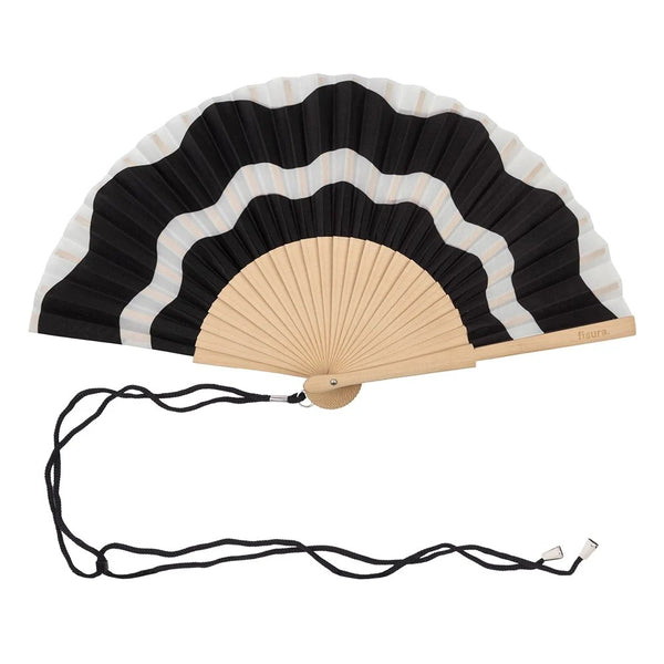 Hand Fan | Black & White Waves by Fisura, French Bazaar. Australian Art Prints, Gifts, Fashion and Homewares. Green Door Decor. www.greendoordecor.com.au