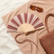 Hand Fan | Brown & Beige Stripes by Fisura, French Bazaar. Australian Art Prints, Gifts, Fashion and Homewares. Green Door Decor. www.greendoordecor.com.au
