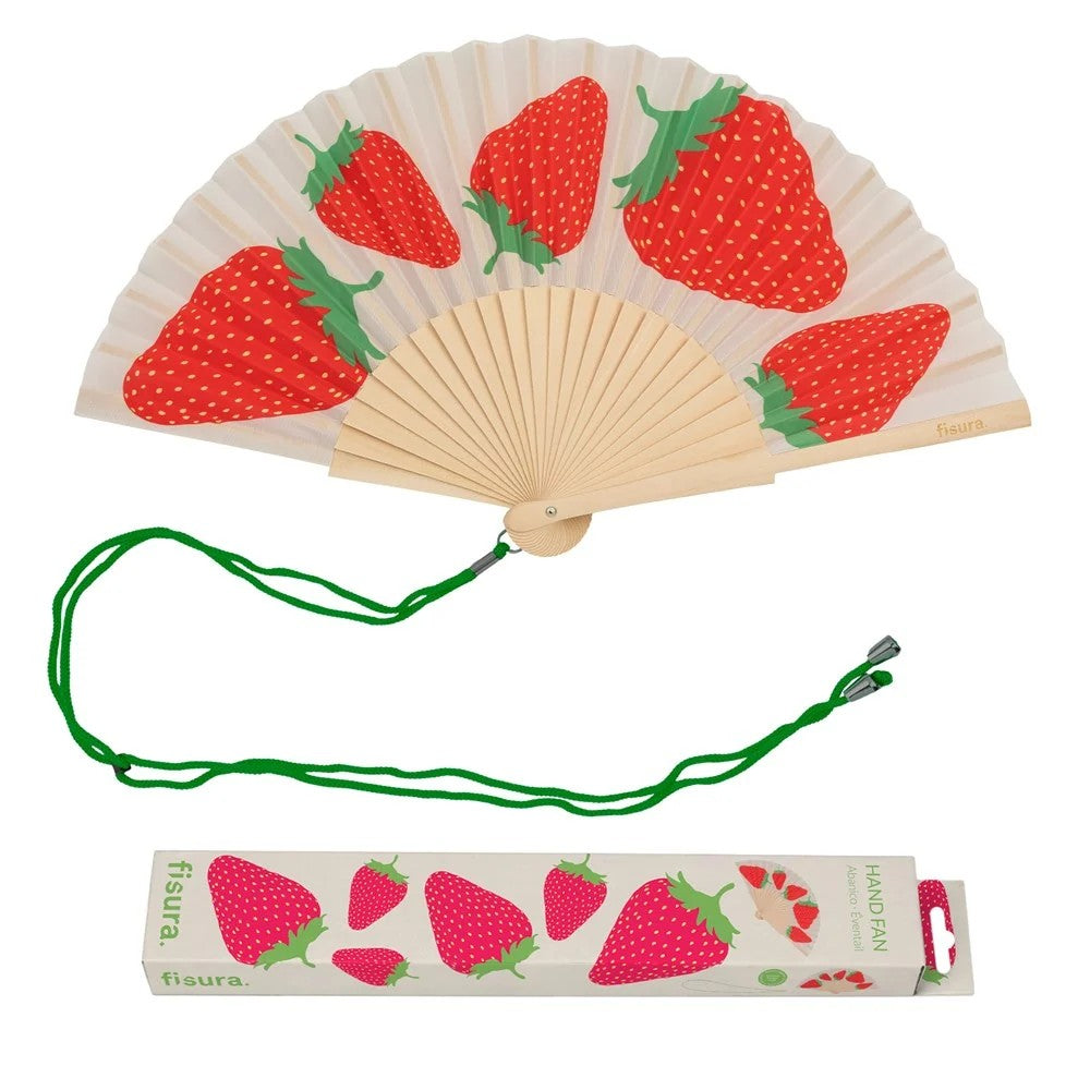Hand Fan | Strawberry by Fisura, French Bazaar. Australian Art Prints, Gifts, Fashion and Homewares. Green Door Decor. www.greendoordecor.com.au