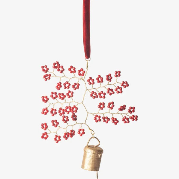 Hanging Beaded Bell Red | Christmas Hanging Decoration by French Country Collections. Australian Art Prints, Gifts, Fashion and Homewares. Green Door Decor. www.greendoordecor.com.au