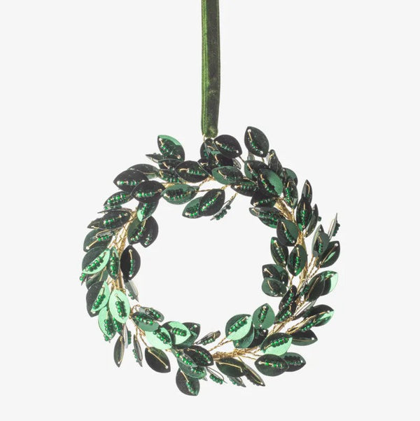 Hanging Beaded Ring Green | Christmas Hanging Decoration by French Country Collections. Australian Art Prints, Gifts, Fashion and Homewares. Green Door Decor. www.greendoordecor.com.au