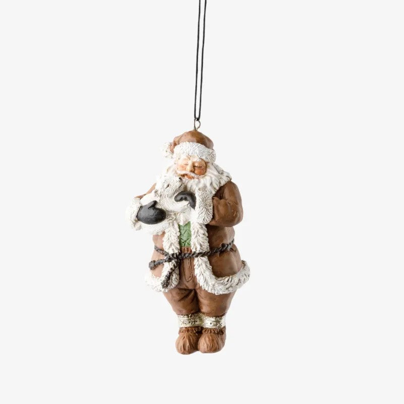 Hanging Santa Tales with Bear | Christmas Hanging Decoration b French Country Collections. Australian Art Prints, Gifts, Fashion and Homewares. Green Door Decor. www.greendoordecor.com.au