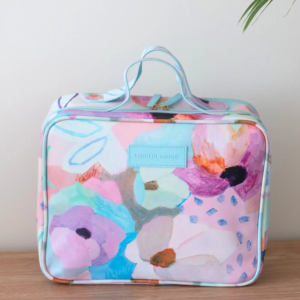 Hanging Toiletry Bag | Fleur by Mindful Marlo. Australian Art Prints, Gifts, Fashion and Homewares. Green Door Decor. www.greendoordecor.com.au