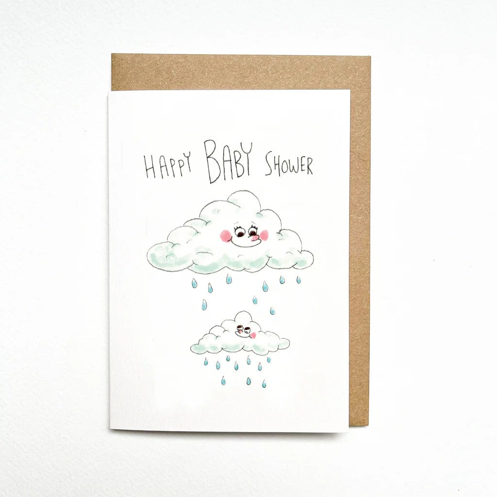 Happy Baby Shower | Greeting Card by Well Drawn. Australian Art Prints and Homewares. Green Door Decor. www.greendoordecor.com.au