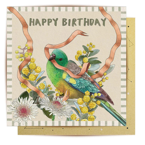 Greeting Card | Happy Birthday at Golden Hour by La La Land. Australian Art Prints, Gifts, Fashion and Homewares. Green Door Decor. www.greendoordecor.com.au
