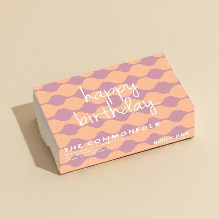 Body Bar | 'Happy Birthday' by The Commonfolk Collective. Australian Art Prints and Homewares. Green Door Decor. www.greendoordecor.com.au