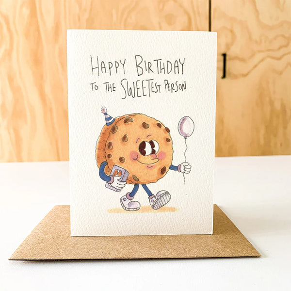 Happy Birthday To The Sweetest Person | Greeting Card by Well Drawn. Australian Art Prints, Fashion and Homewares. Green Door Decor. www.greendoordecor.com.au
