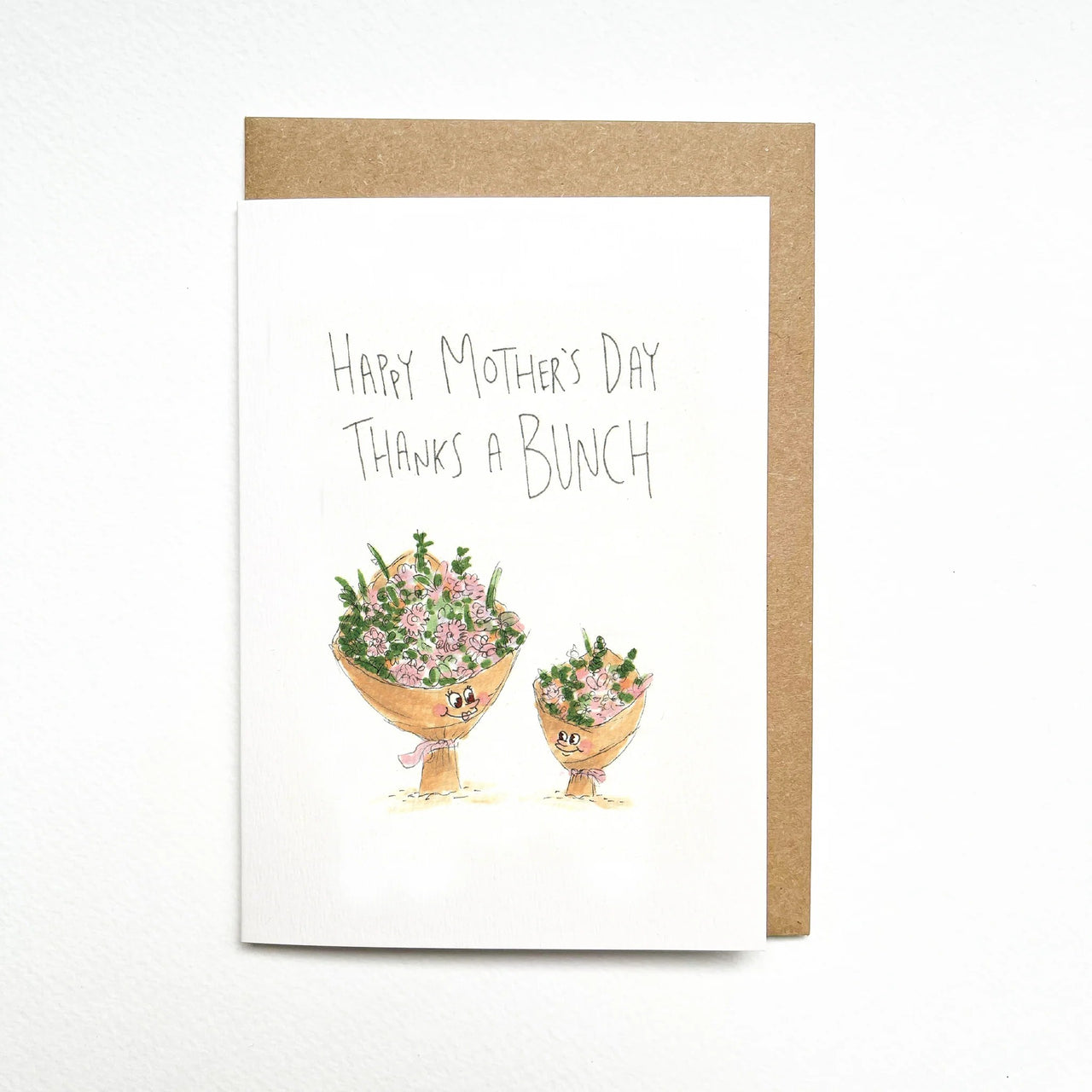 Happy Mother's Day Thanks a Bunch | Greeting Card by Well Drawn. Australian Art Prints, Gifts, Fashion and Homewares. Green Door Decor. www.greendoordecor.com.au
