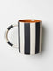 Happy Mug | Stripe Black by Jones and Co. Australian Art Prints and Homewares. Green Door Decor. www.greendoordecor.com.au