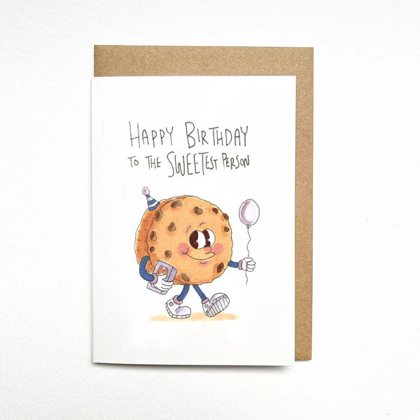 Happy Birthday To The Sweetest Person | Greeting Card by Well Drawn. Australian Art Prints, Fashion and Homewares. Green Door Decor. www.greendoordecor.com.au