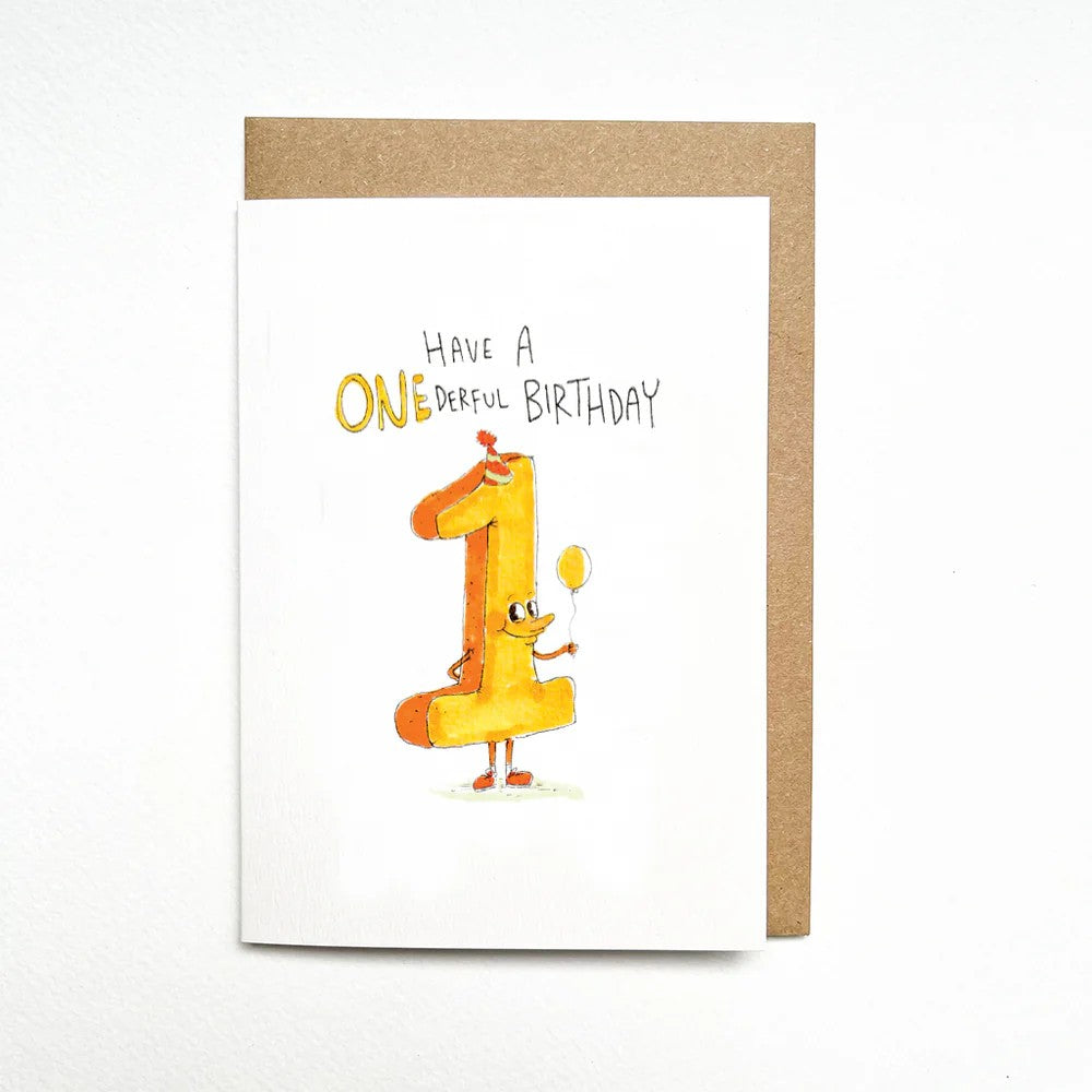 Have a Onederful Birthday | Greeting Card by Well Drawn. Australian Art Prints, Fashion and Homewares. Green Door Decor. www.greendoordecor.com.au