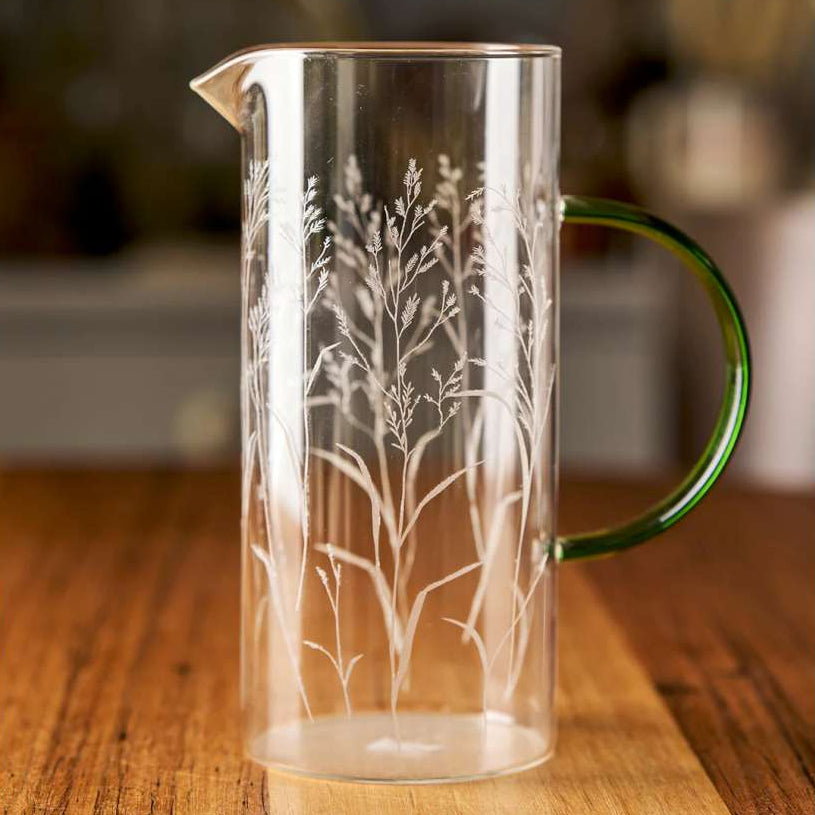 Haven Glass Serving Jug | Native Grass by Robert Gordon. Australian Art Prints, Fashion and Homewares. Green Door Decor. www.greendoordecor.com.au