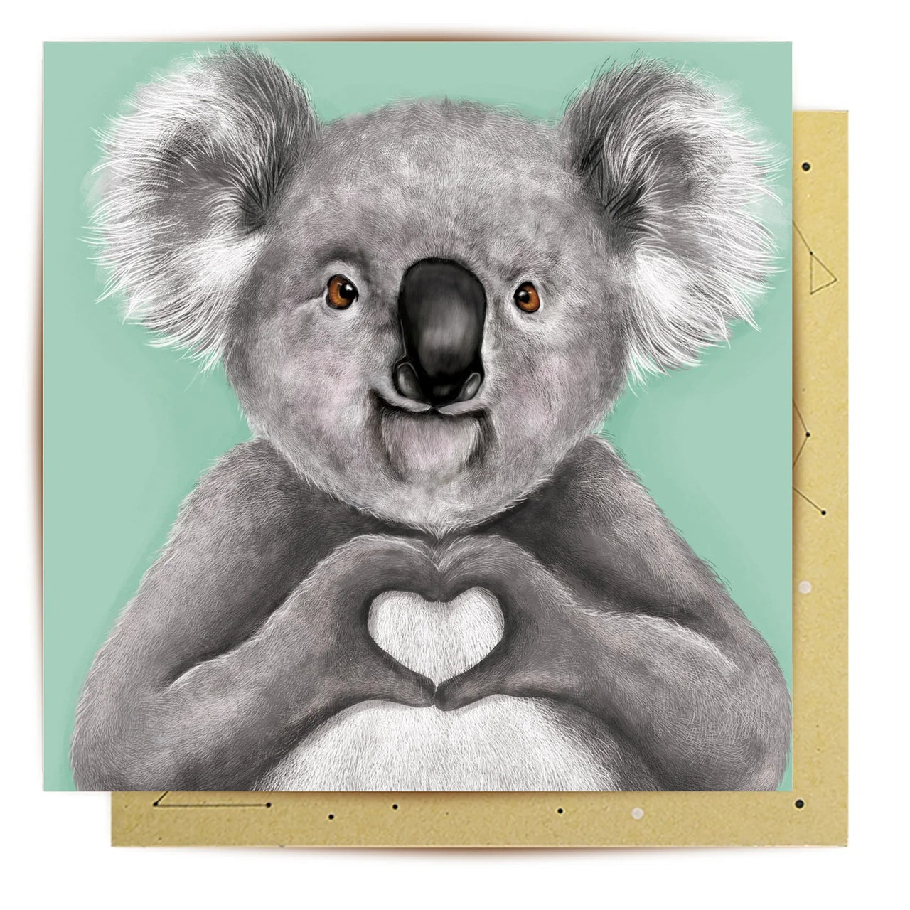 Greeting Card | Heart Koala by La La Land. Australian Art Prints, Gifts, Fashion and Homewares. Green Door Decor. www.greendoordecor.com.au
