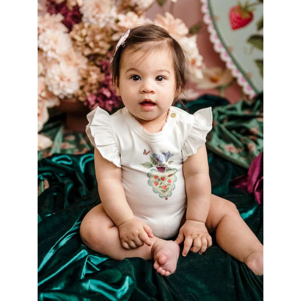 'Hearts' Bijou Bodysuit | Egret by Fleur Harris. Australian Art Prints and Homewares. Green Door Decor. www.greendoordecor.com.au