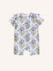 'Hearts' Precious Shorty Frill Coverall | Blue Stripe by Fleur Harris. Australian Art Prints and Homewares. Green Door Decor. www.greendoordecor.com.au