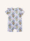 'Hearts' Precious Shorty Frill Coverall | Blue Stripe by Fleur Harris. Australian Art Prints and Homewares. Green Door Decor. www.greendoordecor.com.au