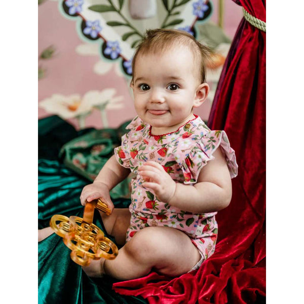 'Hearts Floral' Bijou Bodysuit | Pink by Fleur Harris. Australian Art Prints and Homewares. Green Door Decor. www.greendoordecor.com.au