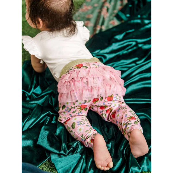 'Hearts Floral' Fabulous Frilled Legging | Pink by Fleur Harris. Australian Art Prints and Homewares. Green Door Decor. www.greendoordecor.com.au