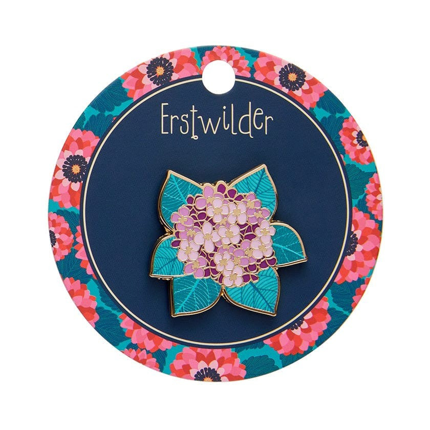 Heavenly Hydrangea Enamel Pin | Erstwilder x Jocelyn Proust by Erstwilder. Australian Art Prints and Homewares. Green Door Decor. www.greendoordecor.com.au