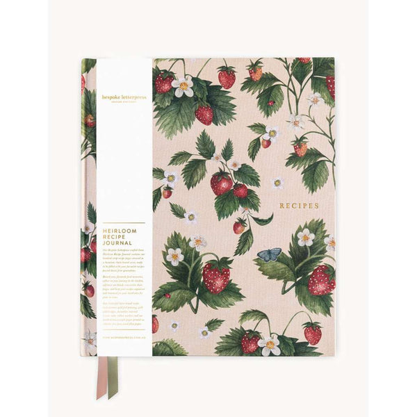 Heirloom Recipe Book Journal | Strawberries by Bespoke Letterpress. Australian Art Prints, Gifts, Fashion and Homewares. Green Door Decor. www.greendoordecor.com.au