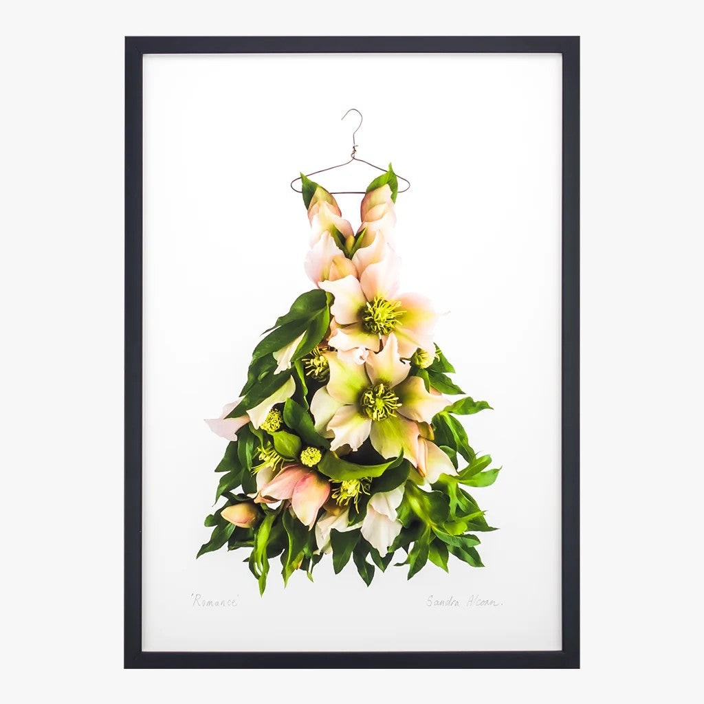Hellebore Romance Dress | Art Print by Petal & Pins. Australian Art Prints, Gifts, Fashion and Homewares. Green Door Decor. www.greendoordecor.com.au