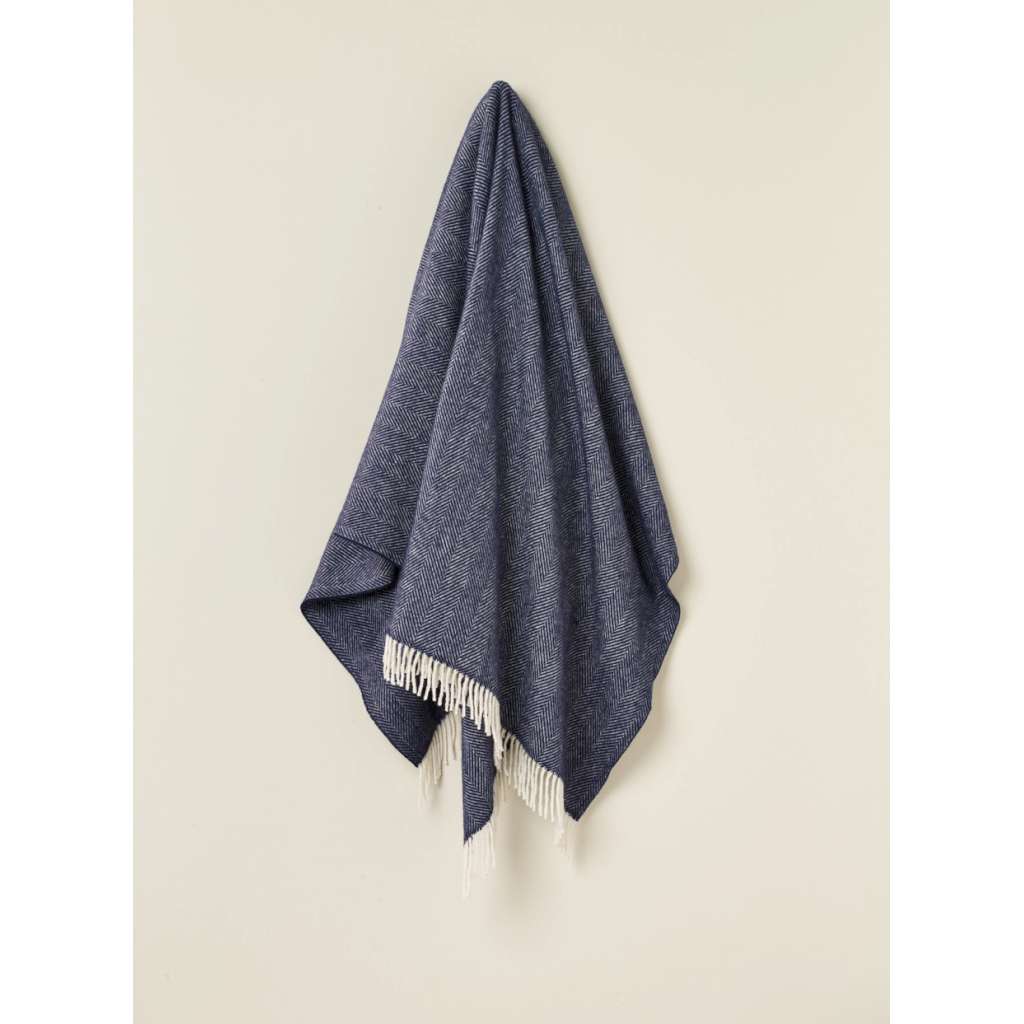Bronte by Moon - Herringbone Merino Throw | Navy. Australian Art Prints and Homewares. Green Door Decor. www.greendoordecor.com.au