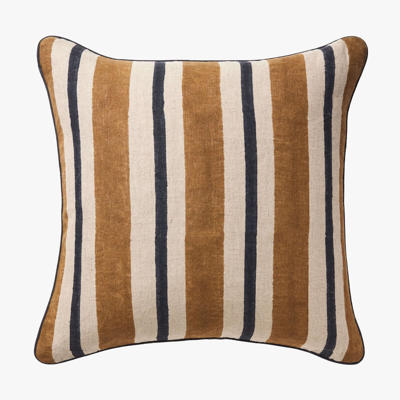 'Heston' Large Square Linen Cushion (55cm) | Indigo